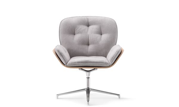 Beyond Swivel Grey Chrome Leg Front