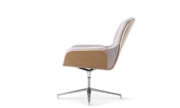 Beyond Swivel Grey Chrome Leg Side