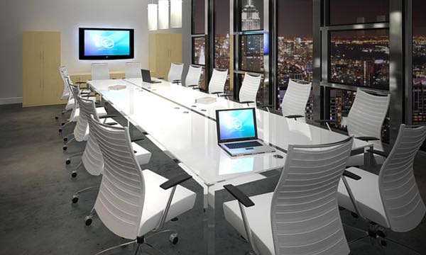 Purl Swivel White Conference Room Night