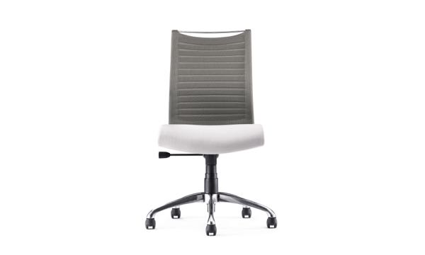 Purl Task Armless Grey Chrome Front