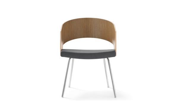 Botte Chair Wood Seat Pad Grey Front