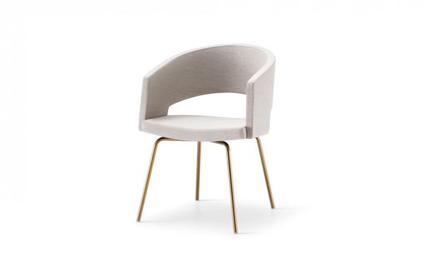 Botte Chair Upholstered Grey Front 3 4