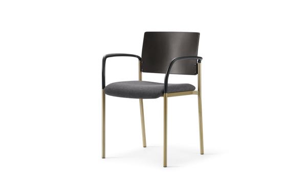 Cache Dark Wood Back Metal Legs