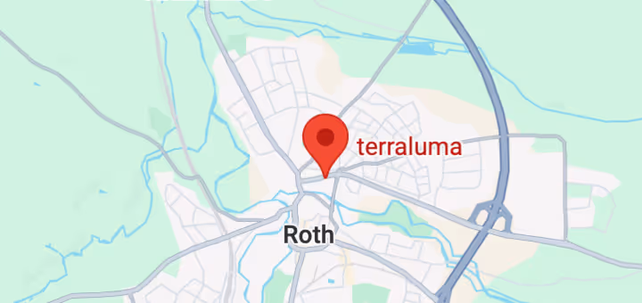 Google Maps Kartenansicht des Standortes in Roth der terraluma GmbH