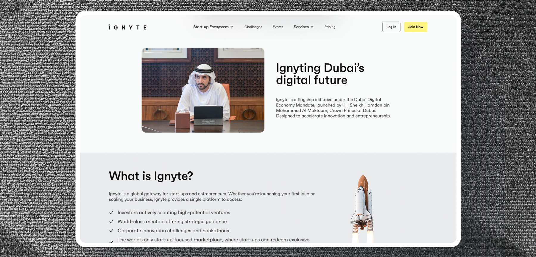 Ignyte Marketplace UI – Curated digital marketplace connecting startups with vetted tools, resources, and ecosystem partners