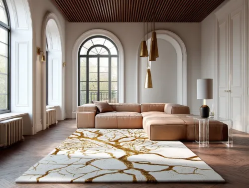 Tree pattern luxury rug.
