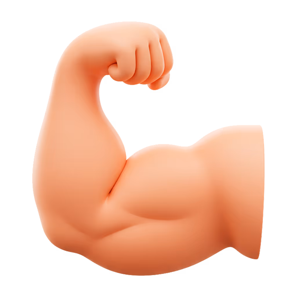 a 3d model of a mans arm making a muscle