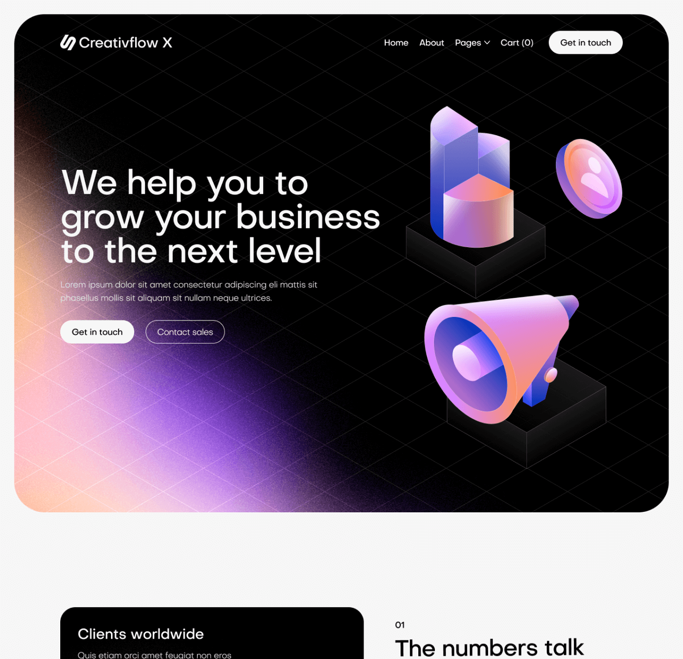 Creativflow X - Home V2 Top Page - Marketing Agency Webflow Template