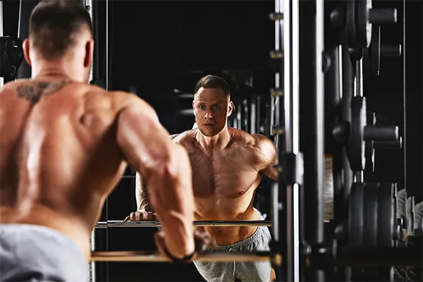 Man training in the gym