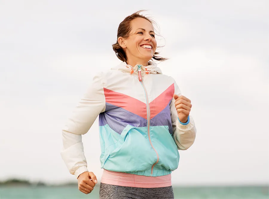 Woman running outdoors