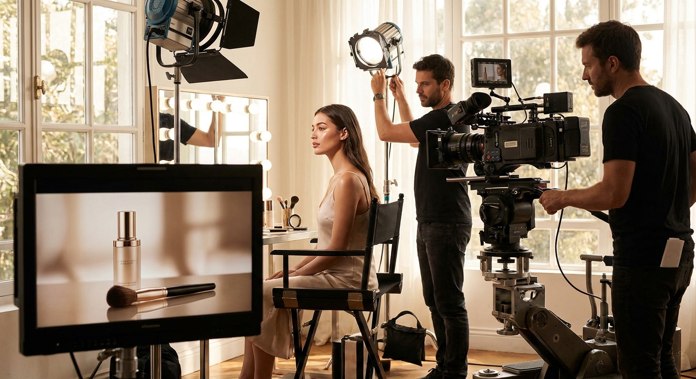 Commercial video production for beauty and cosmetics brands