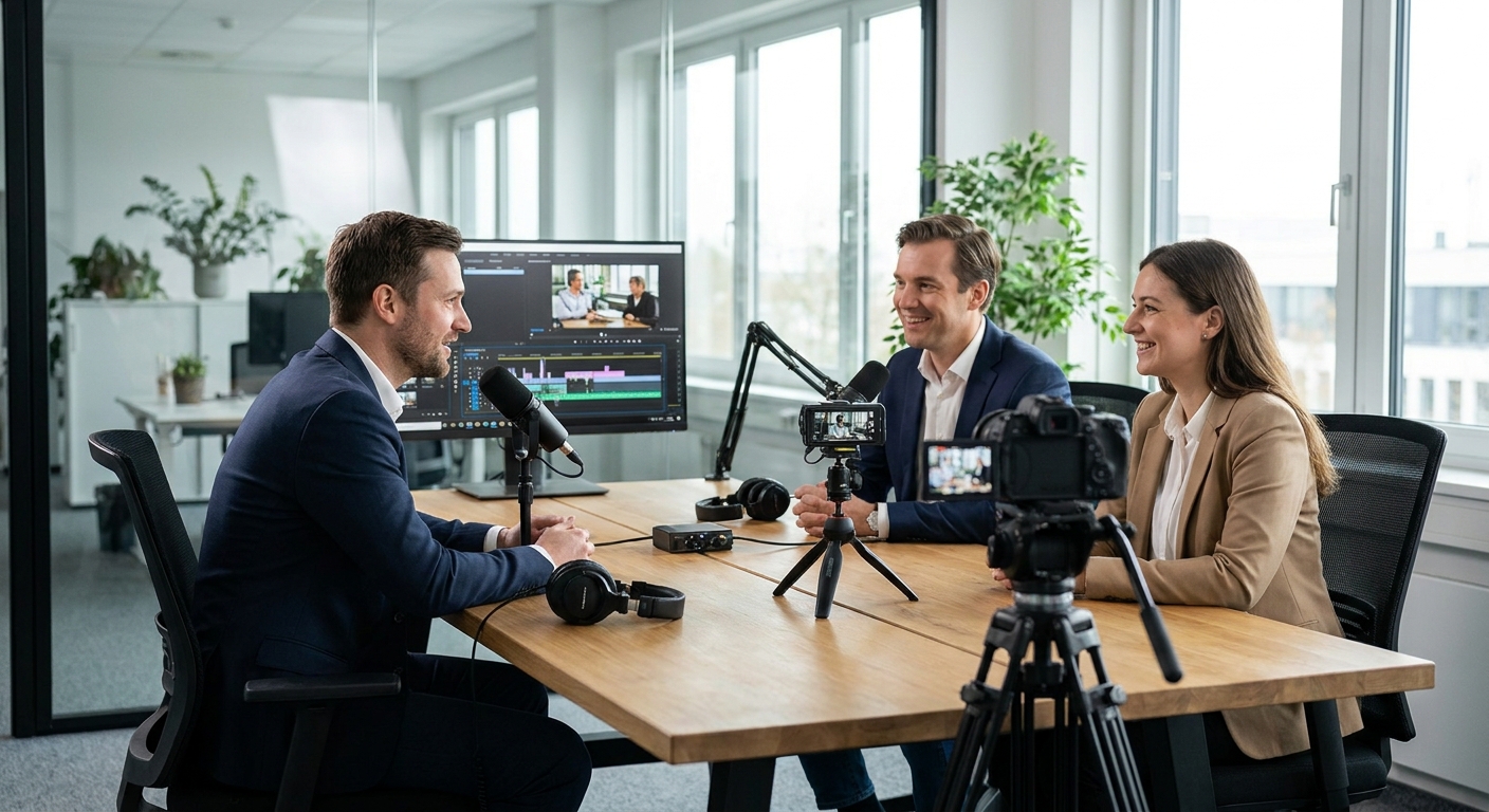 Podcast video production for businesses