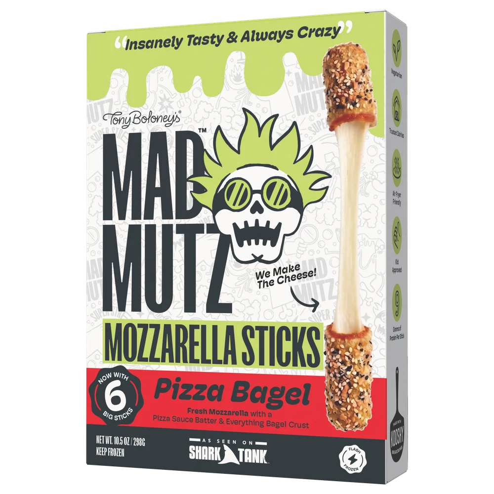 Mad Mutz Pizza Bagel mozzarella sticks box