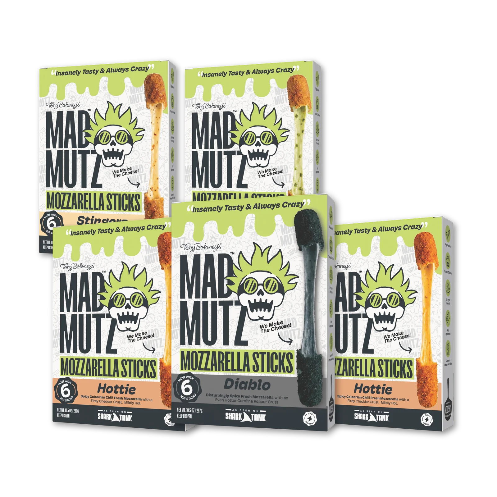 The Spicy Mad Scientist Bundle - 5 boxes of Mad Mutz mozzarella sticks