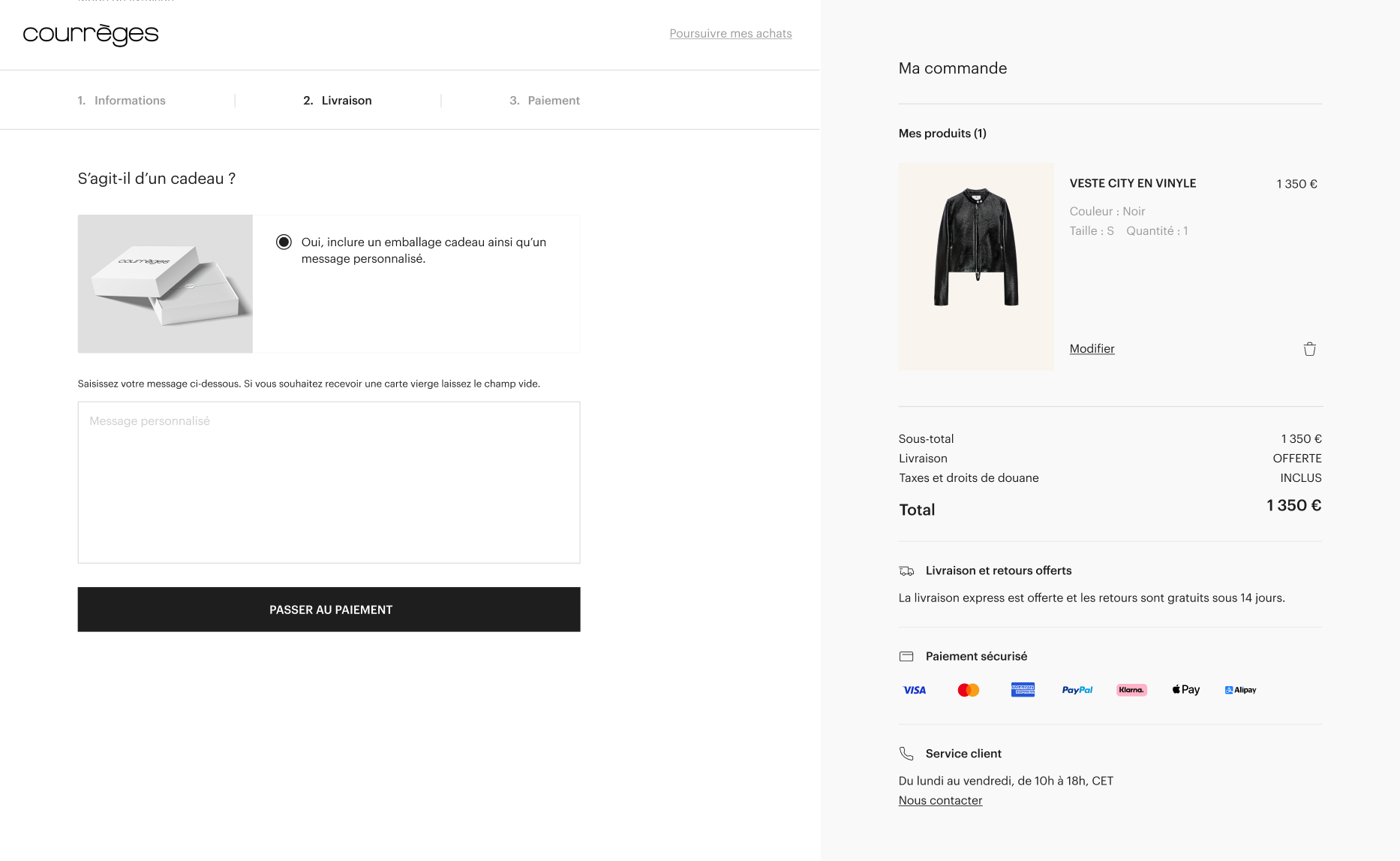 Gift option form mockup