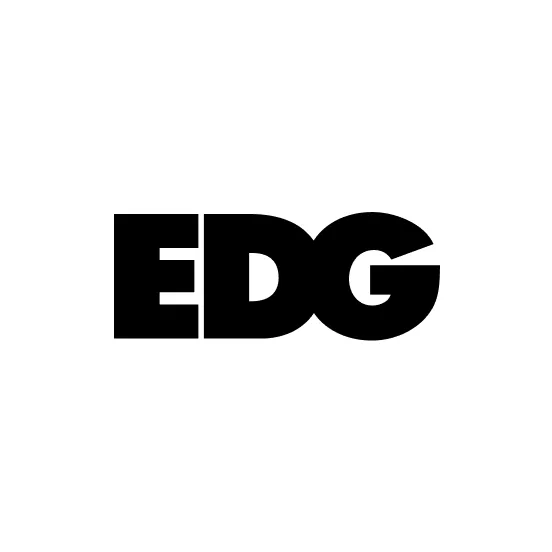 Black bold uppercase letters forming the acronym 'EDG' on a white background.