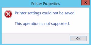 Error message v4 print driver