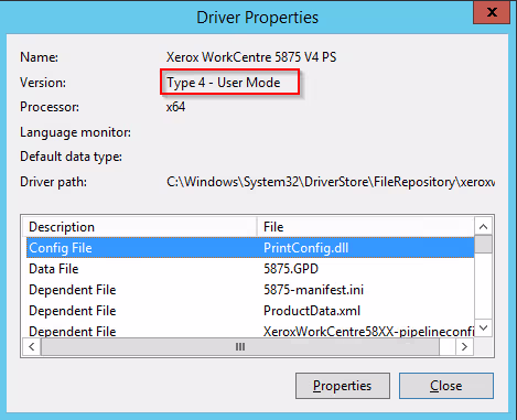 Properties of the V4 driver