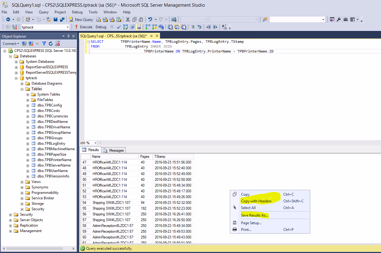 SQL Management Studio