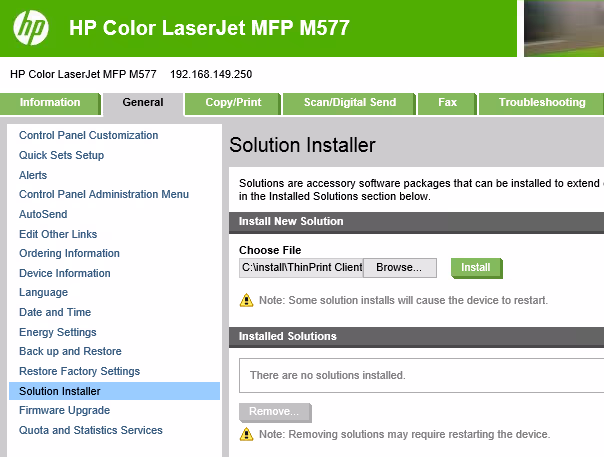  Installation of ThinPrint Client 