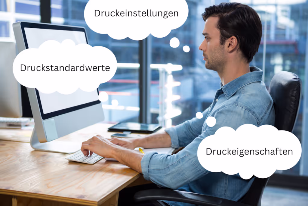 Druckstandardwerte, Druckeinstellungen und Druckeigenschaften – drei Wege führen zum Ziel
