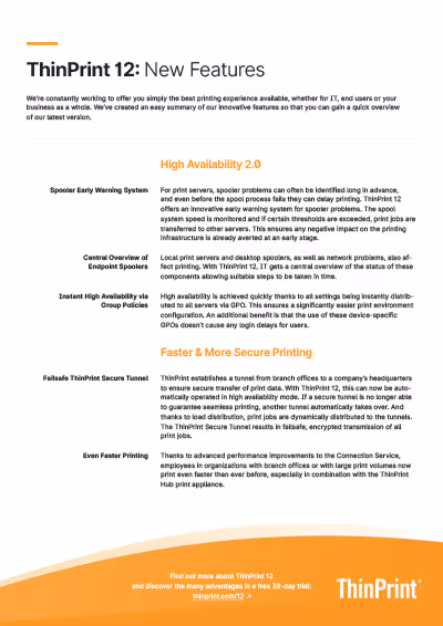 ThinPrint Engine 12 – What’s New