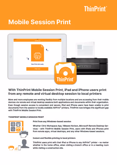 ThinPrint Mobile Session Print