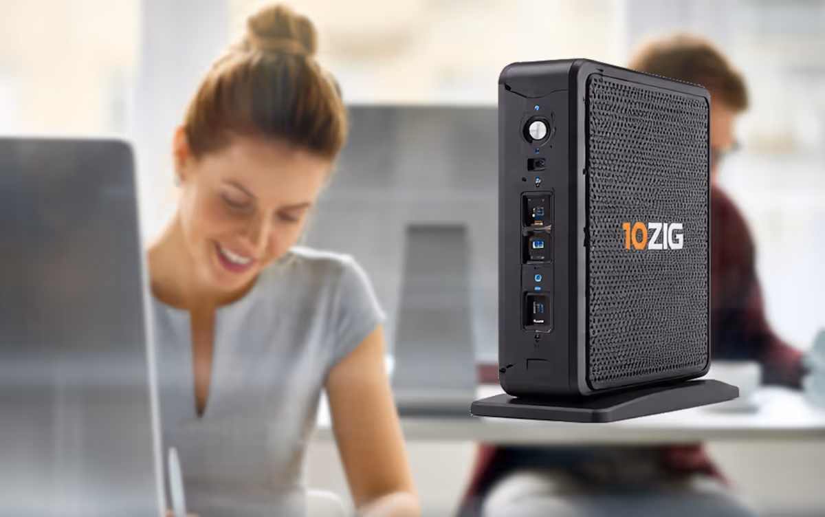 10ZiG Thin Client mit Benutzer:innen im Hintergrund