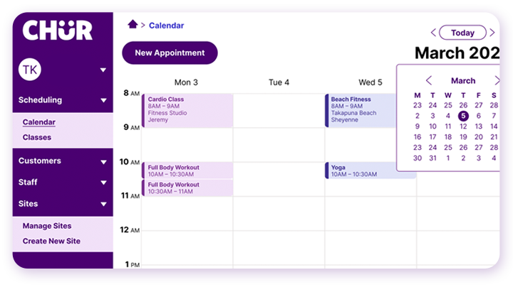 Chur scheduling calendar