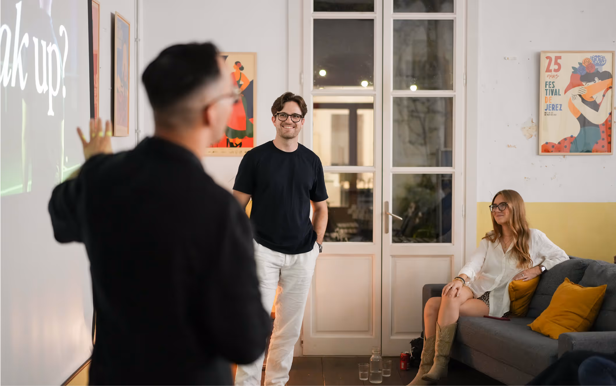two people giving a talk