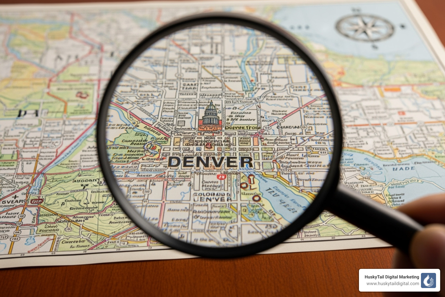 magnifying glass over a map of Denver - denver seo agency magnifying glass over a map of Denver - denver seo agency