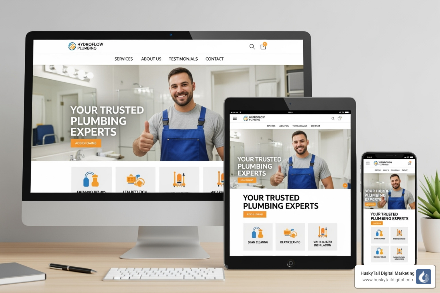 fast, mobile-friendly plumbing website - plumbing seo services