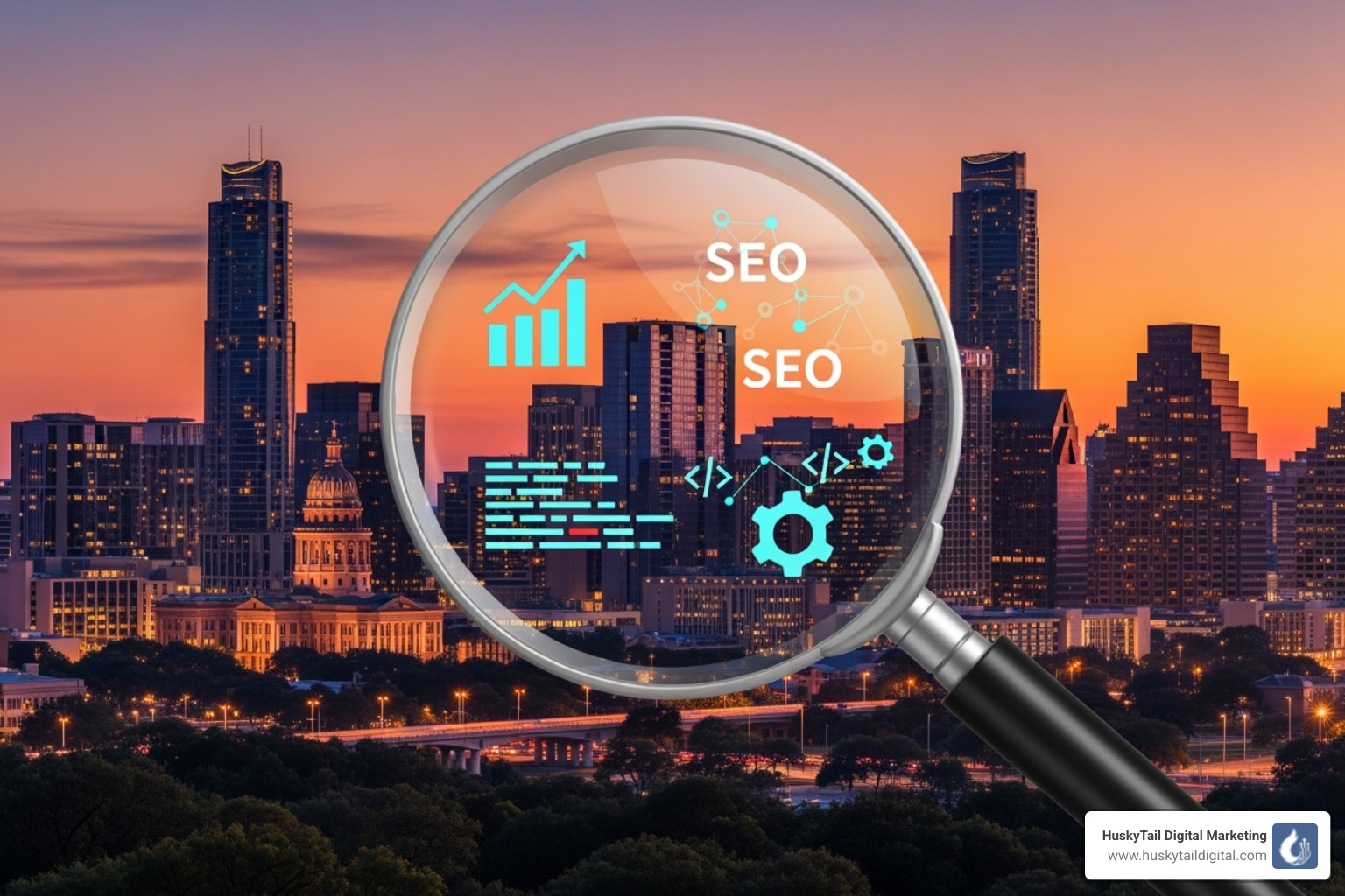 Futuristic dashboard showing AI-driven analytics - search engine optimization austin