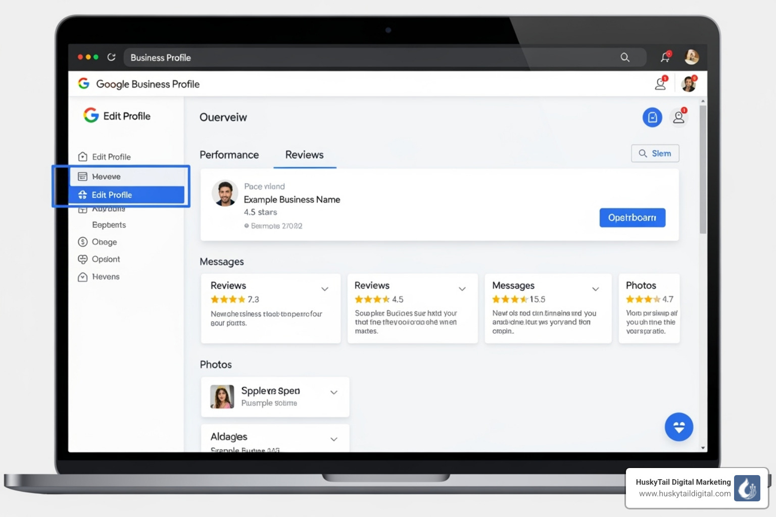 Google Business Profile dashboard showing the 'Edit Profile' section - Google My Business Philadelphia Google Business Profile dashboard showing the 'Edit Profile' section - Google My Business Philadelphia