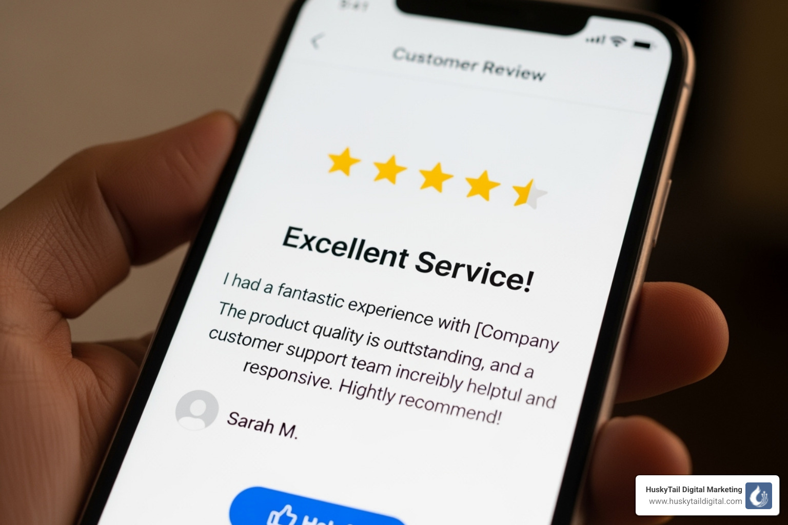 5-star review on a phone screen - phoenix local seo 5-star review on a phone screen - phoenix local seo
