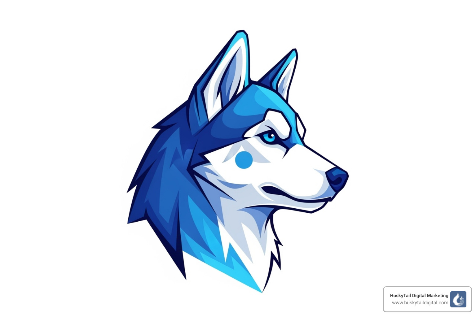 HuskyTail Digital logo with a husky - Local SEO Denver HuskyTail Digital logo with a husky - Local SEO Denver