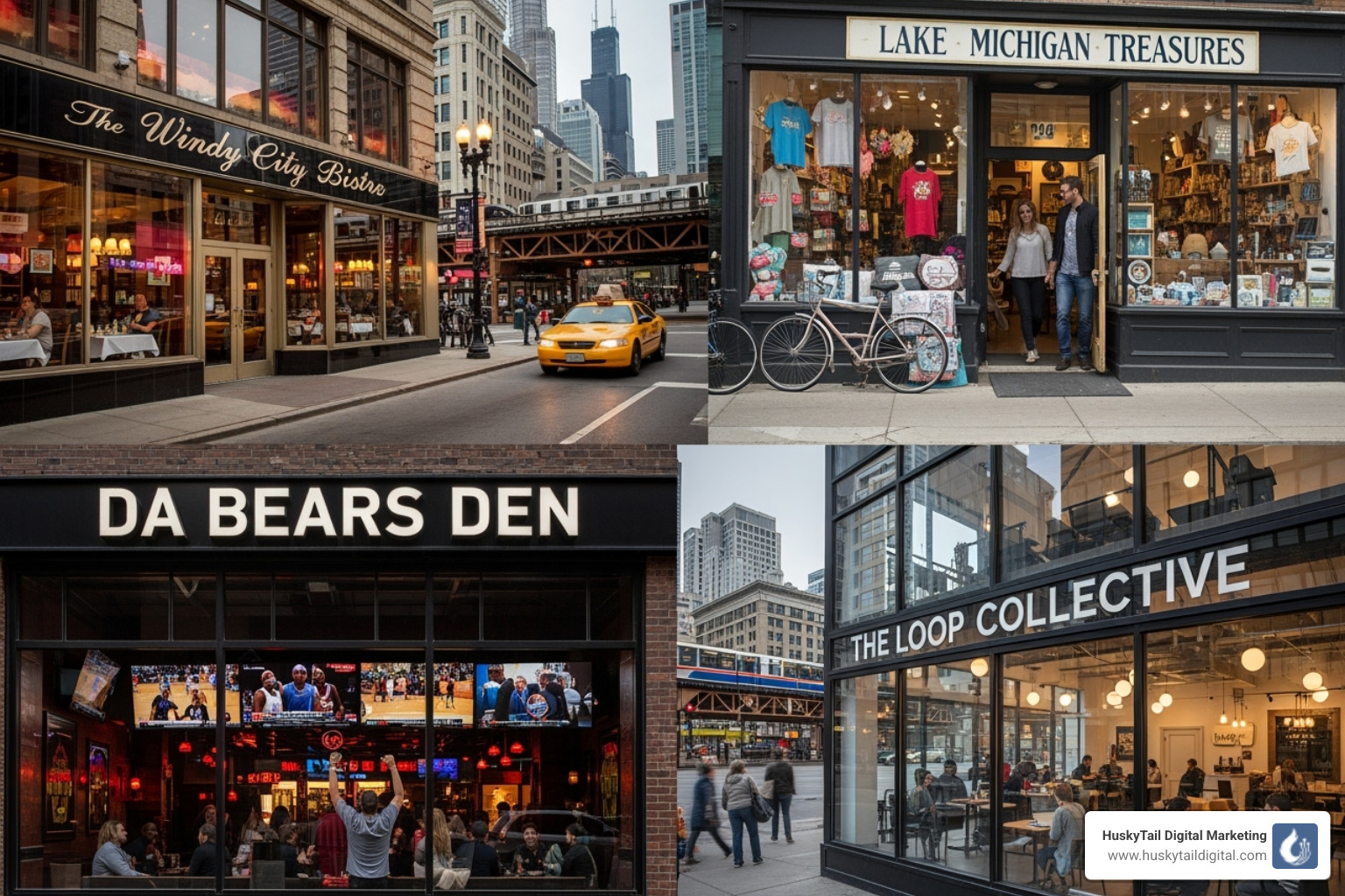 collage of different chicago businesses - local seo chicago collage of different chicago businesses - local seo chicago