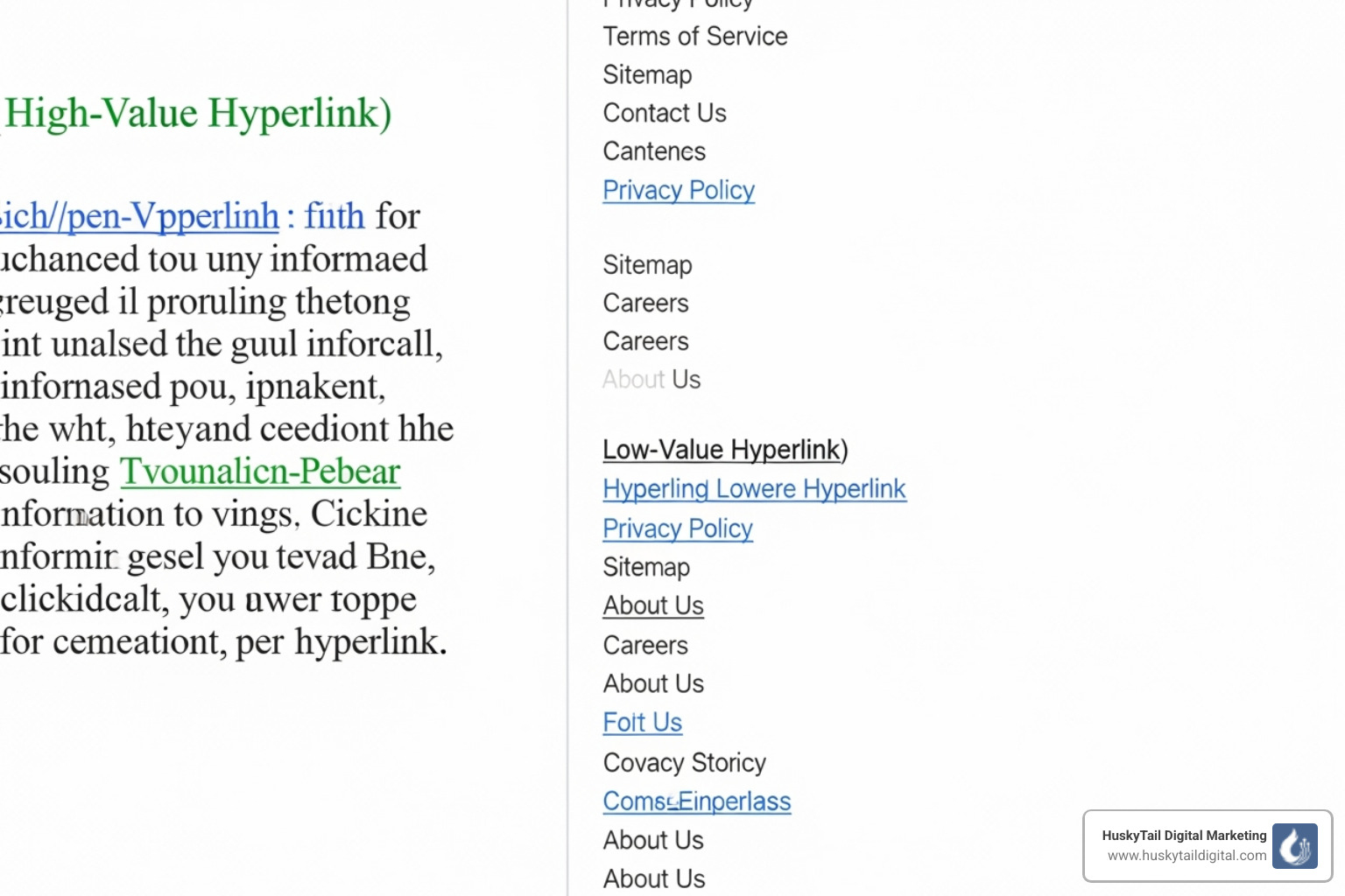 High-value link in content versus low-value footer link - link building