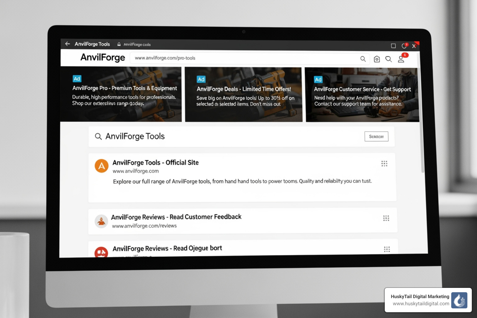 Search engine results page showing both organic and paid listings for a single brand - search engine marketing orlando Search engine results page showing both organic and paid listings for a single brand - search engine marketing orlando