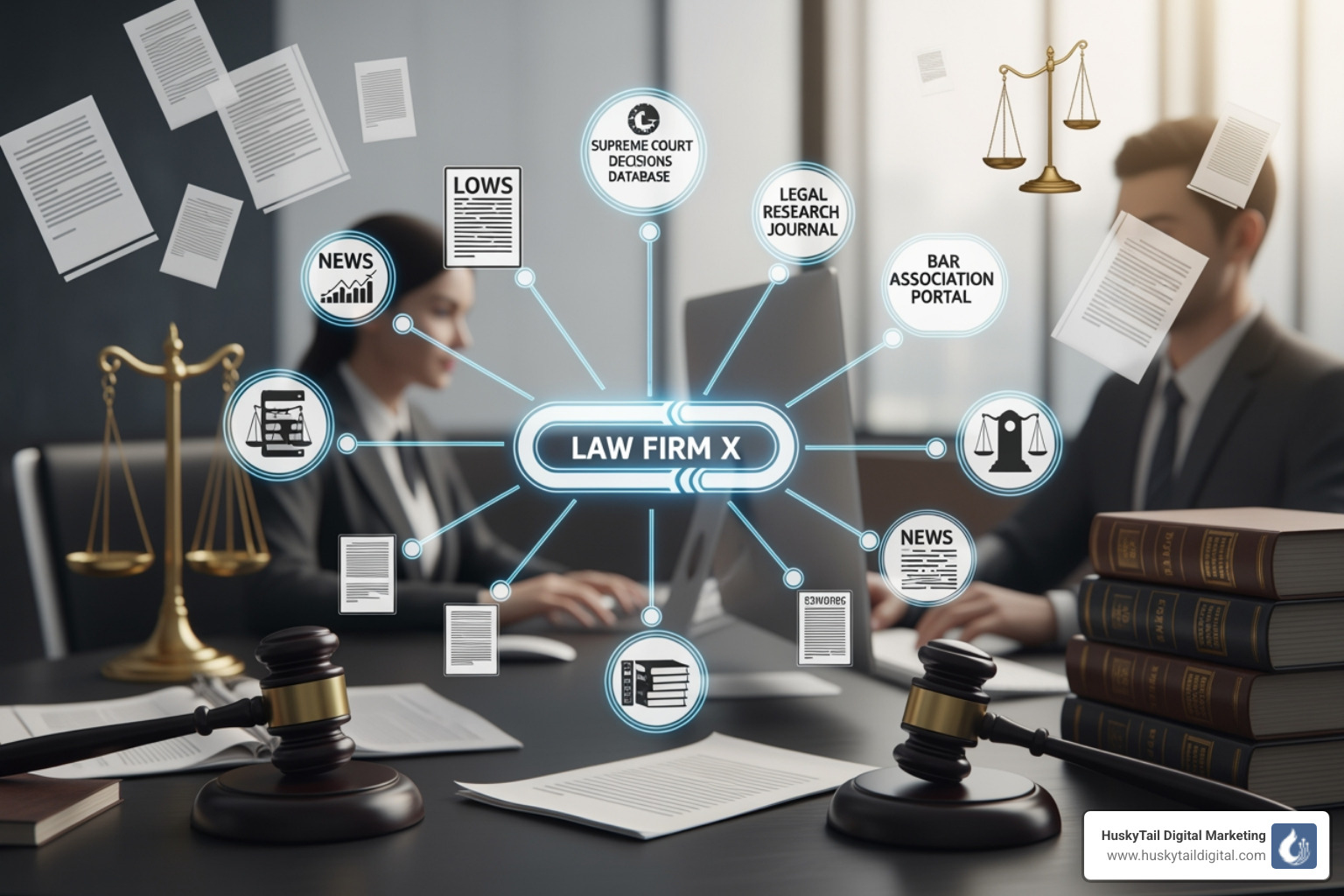 dashboard showing SEO analytics and backlink growth - Link building for lawyers