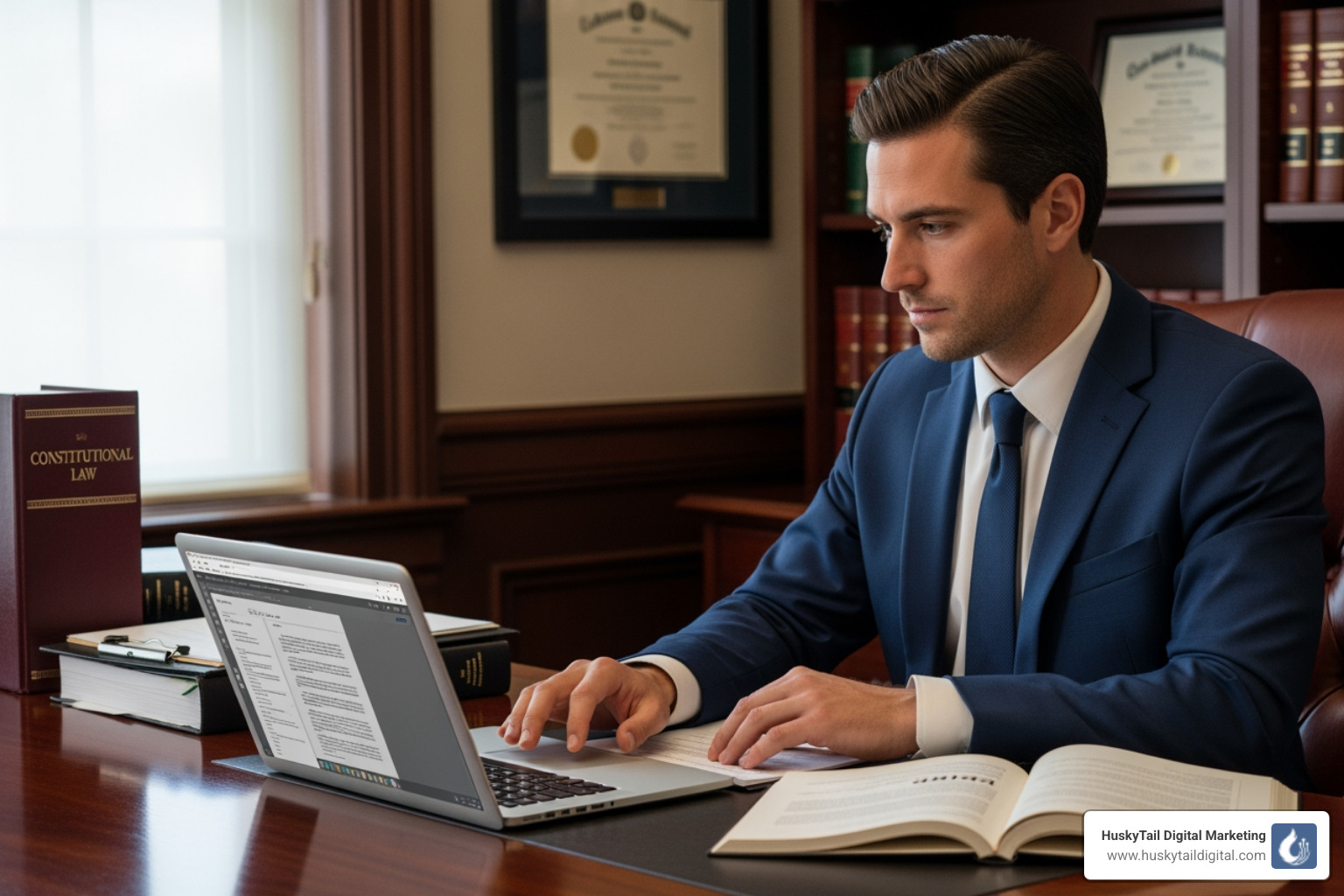 lawyer writing content for a guest post - Link building for lawyers