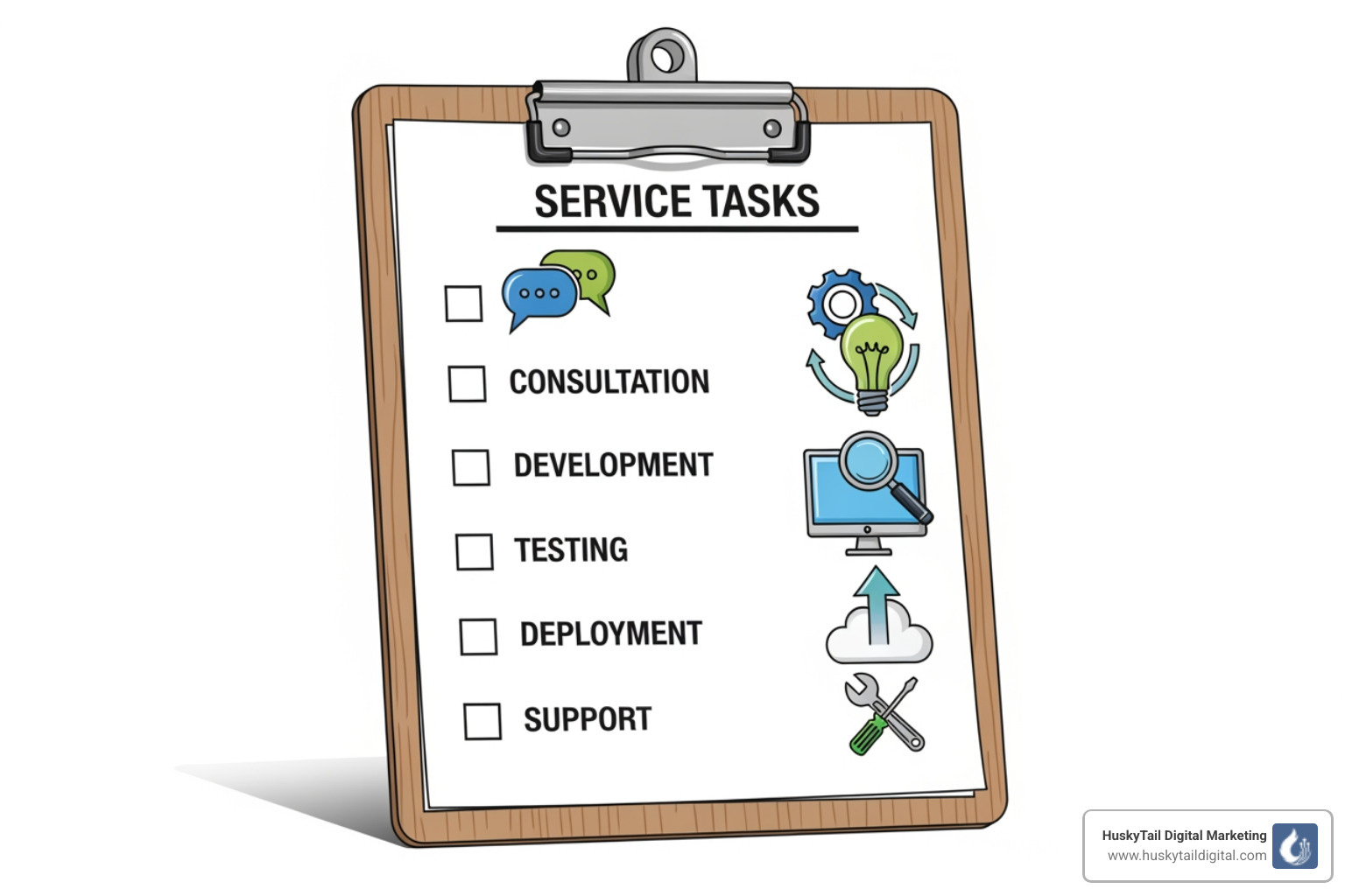 Image of a checklist or service icons - seo consultant in houston for local businesses
