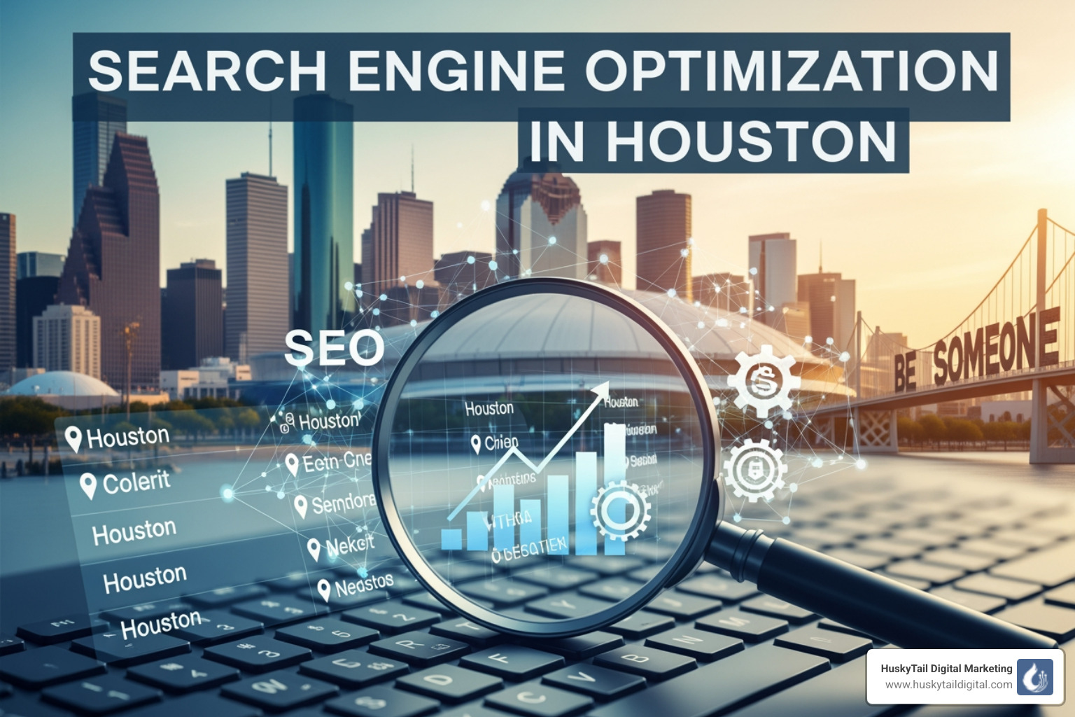 Screenshot of a Google Maps Local Pack result for a Houston-based business search - search engine optimization in houston