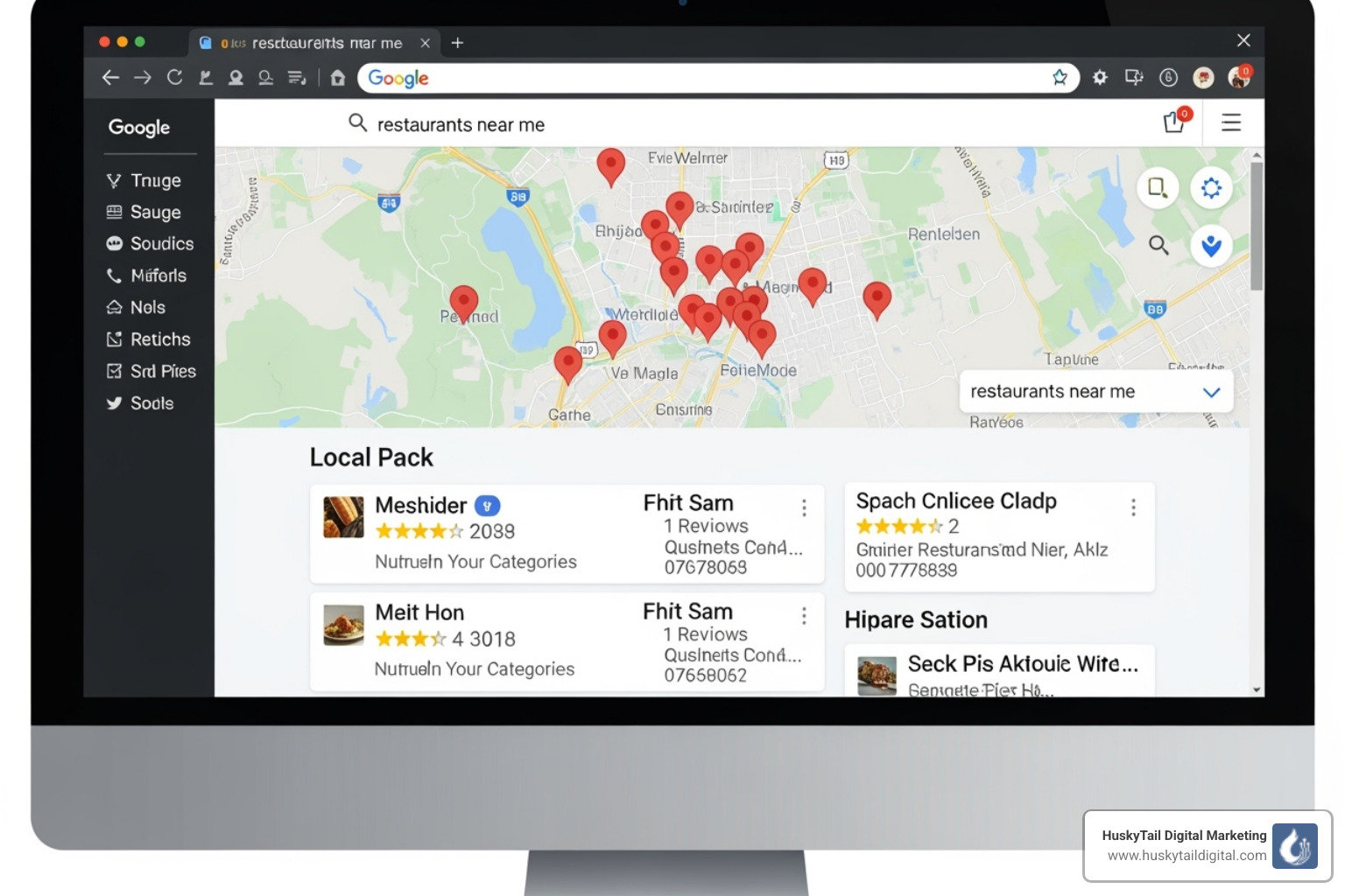 Google Local Pack on a search results page - Local SEO for businesses Google Local Pack on a search results page - Local SEO for businesses