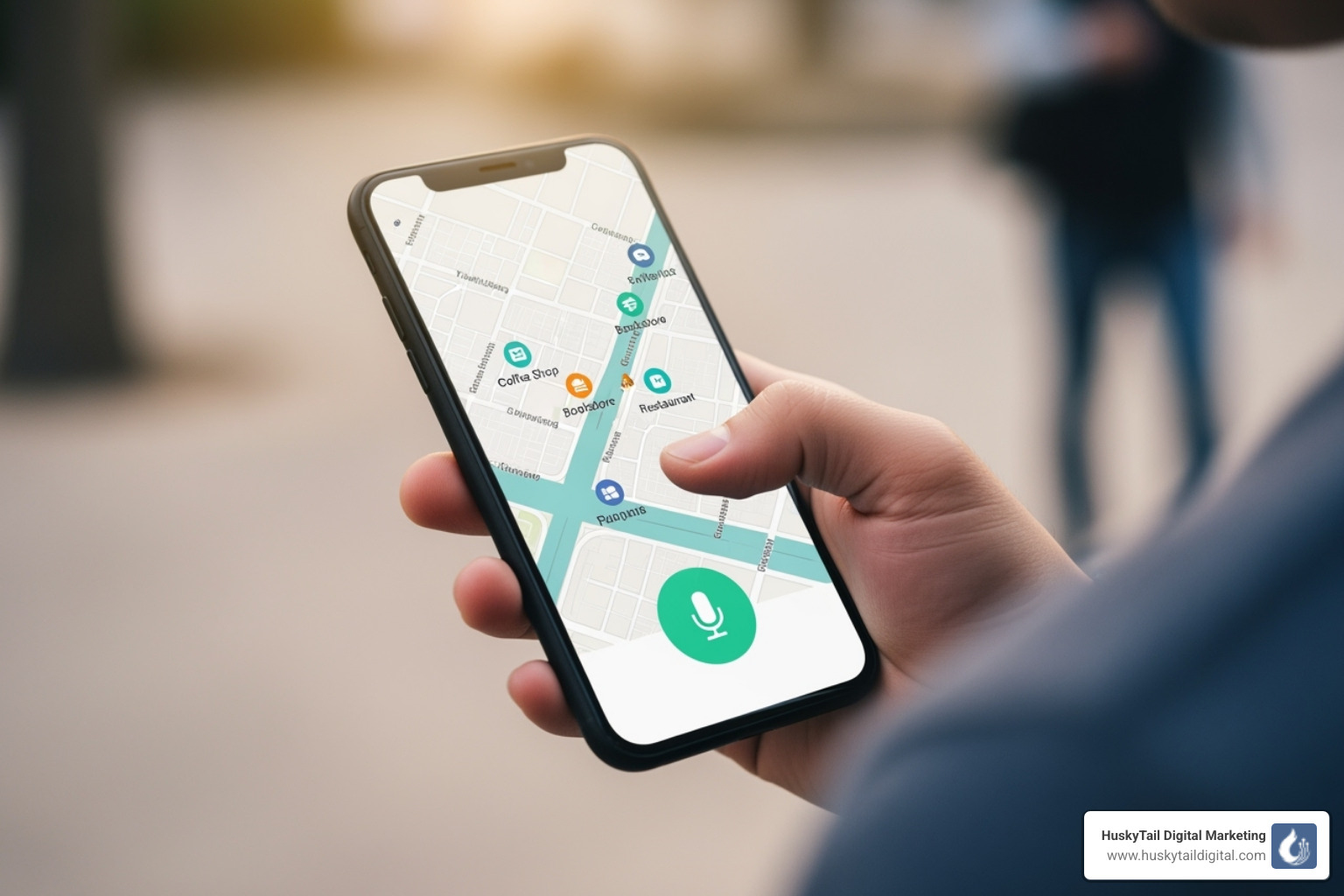voice assistant on a phone answering a local query - Local SEO for businesses voice assistant on a phone answering a local query - Local SEO for businesses