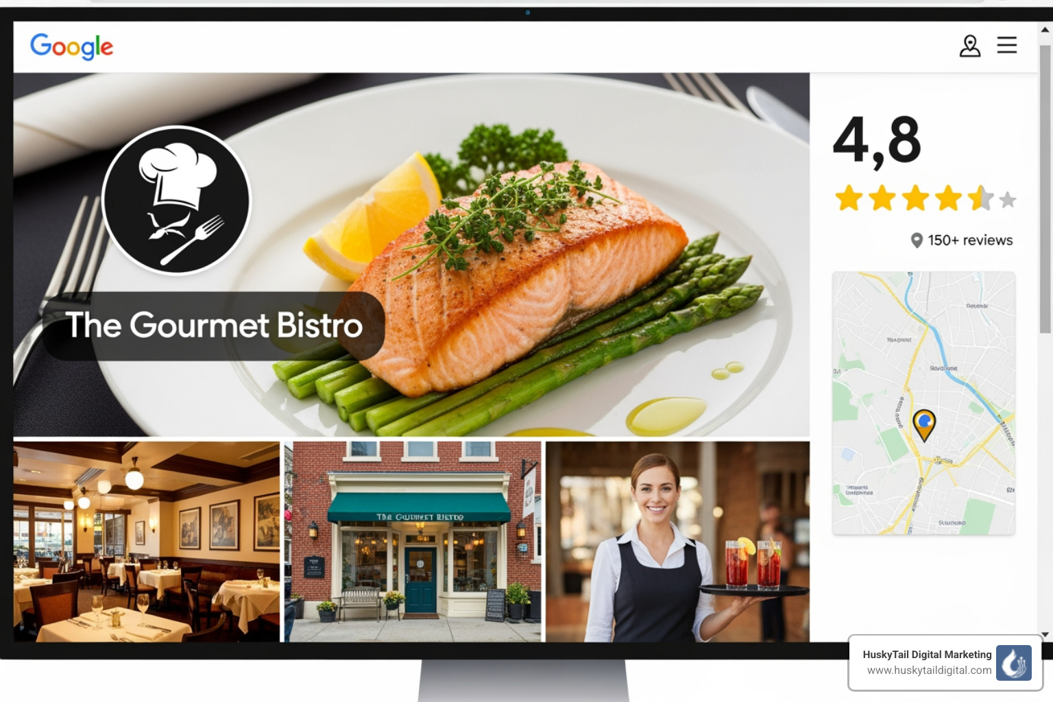 Fully optimized Google Business Profile listing - local search small business