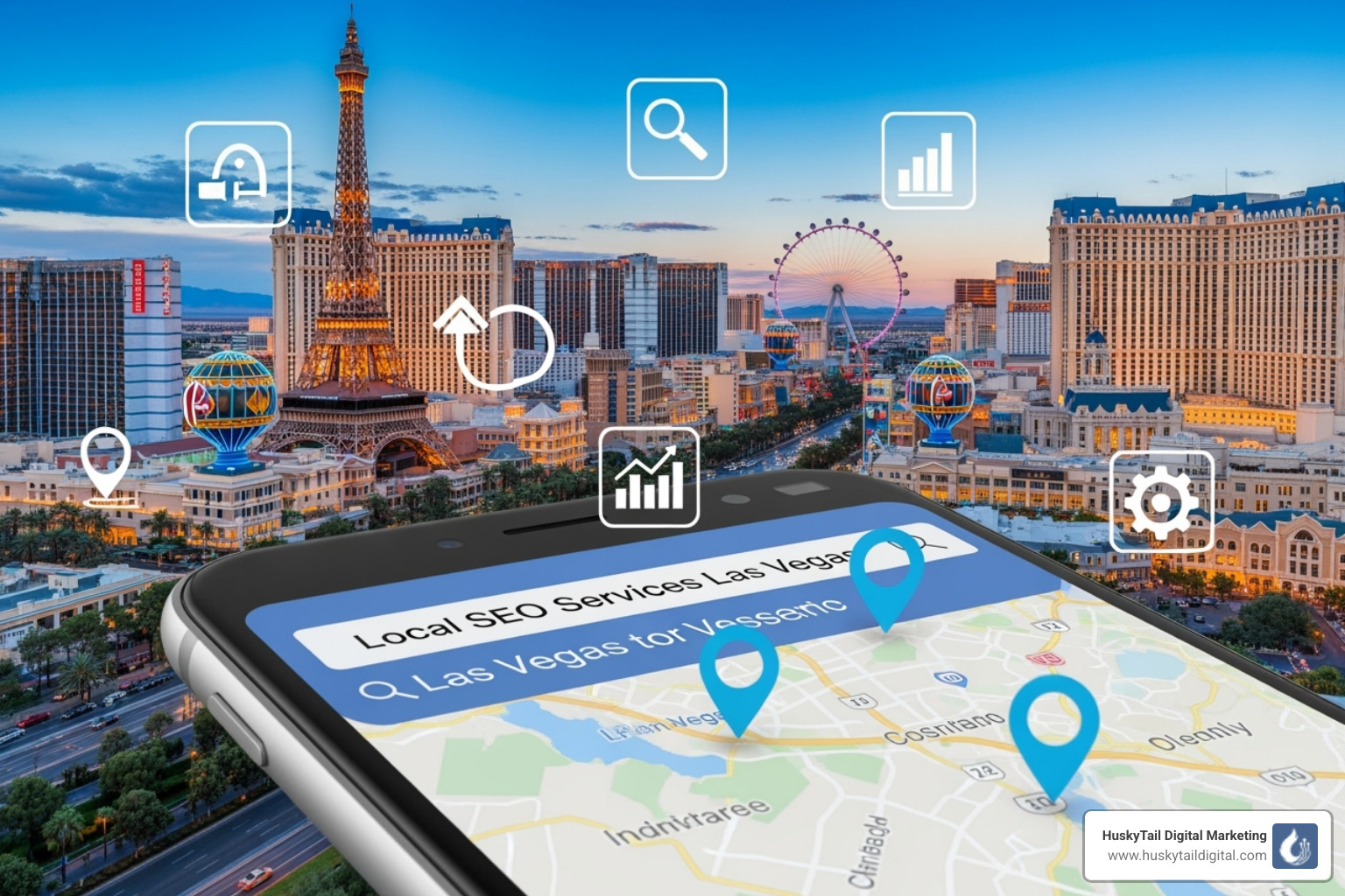 Google Maps Local Pack on phone - local SEO services Las Vegas