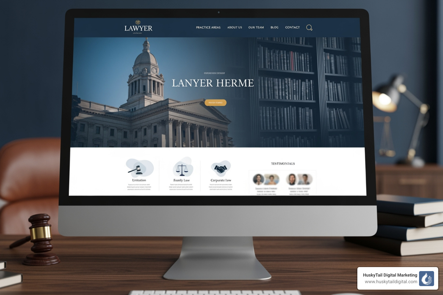 image of a collage of different well-designed law firm websites - Website design for lawyers