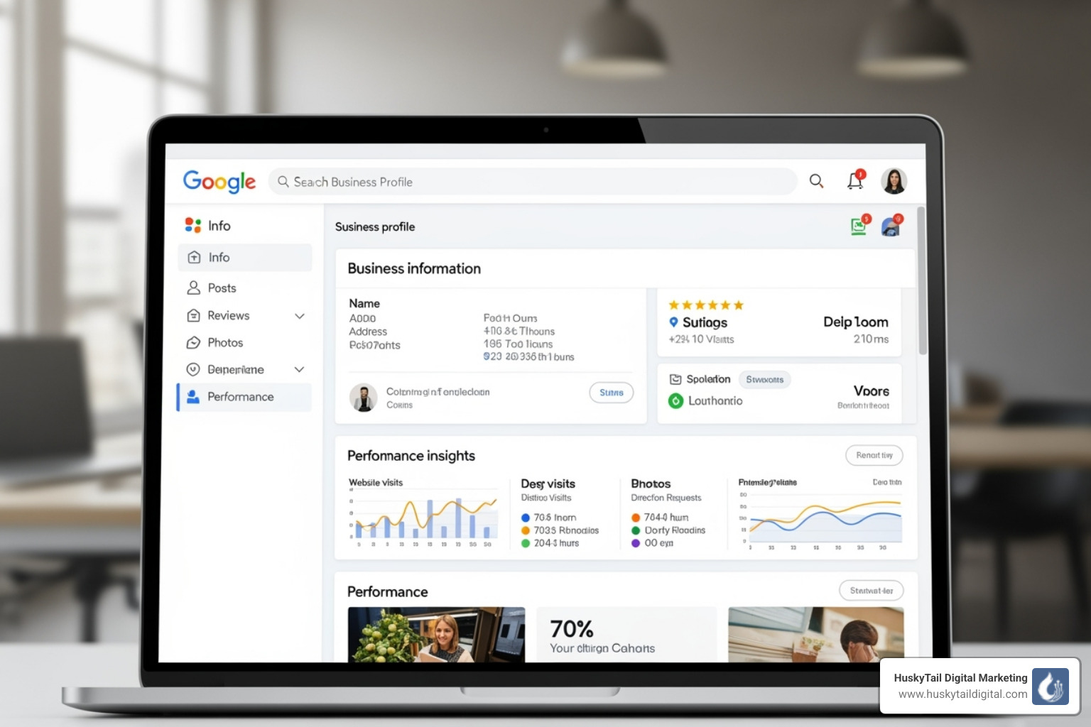 Google My Business profile on a laptop screen - affordable local seo services in north las vegas