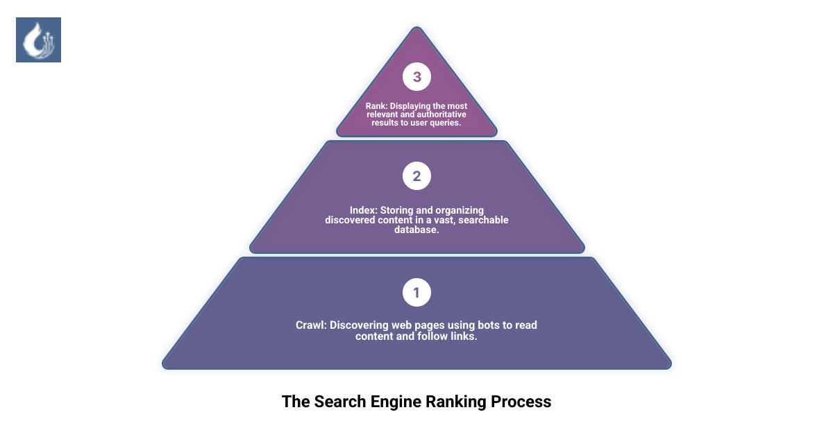 Infographic showing how search engines crawl websites, index content, and rank pages based on relevance and authority signals - denver search engine optimization infographic 3_stage_pyramid